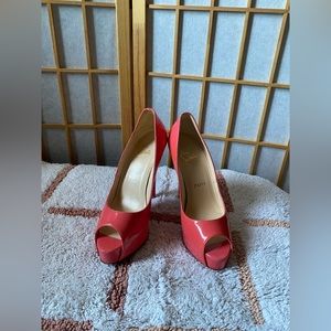 Christian Louboutin Coral Red Patent Leather